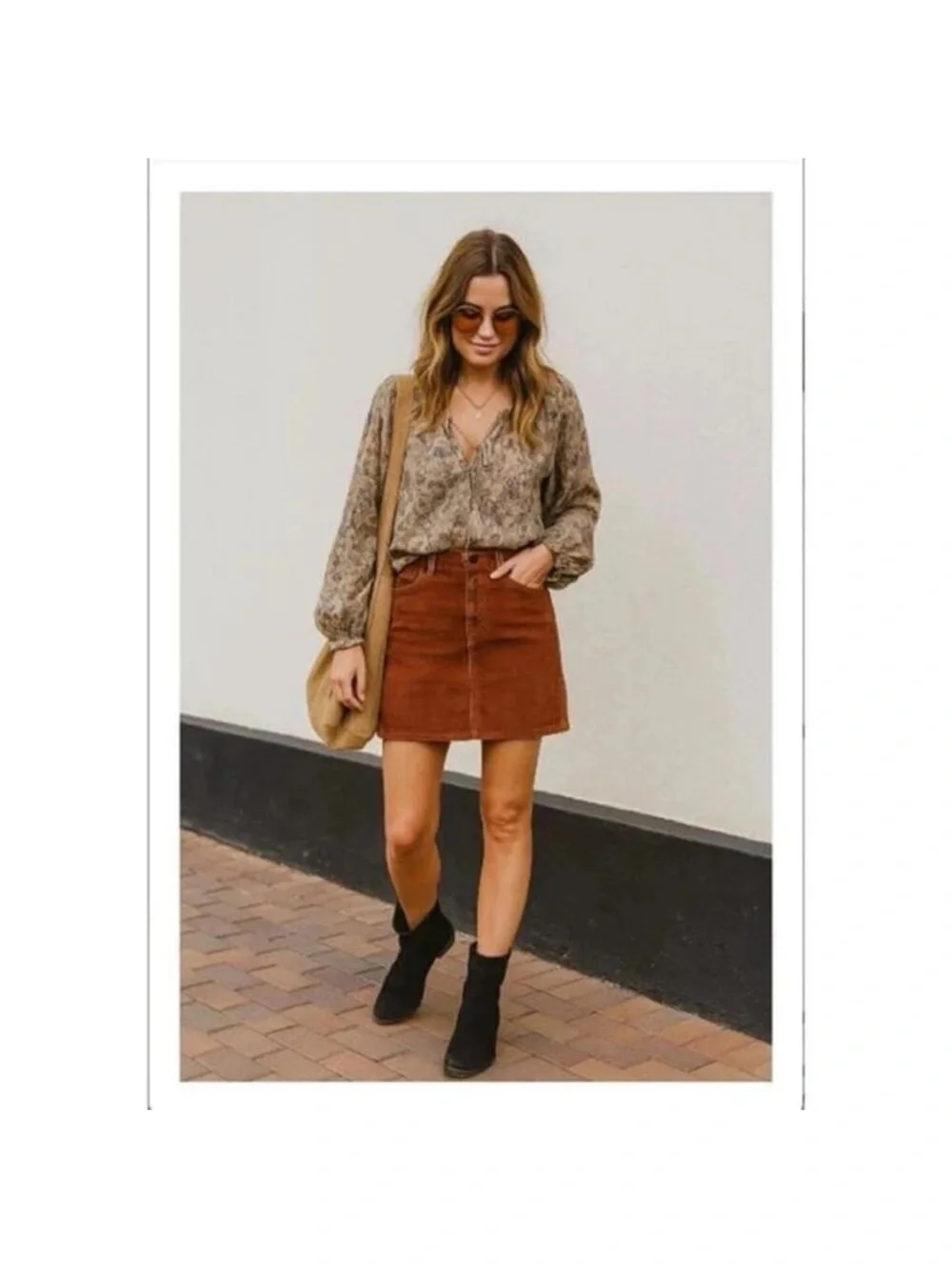Gap 1969 Vintage Rust Corduroy Mini Skirt - Picture 2 of 9